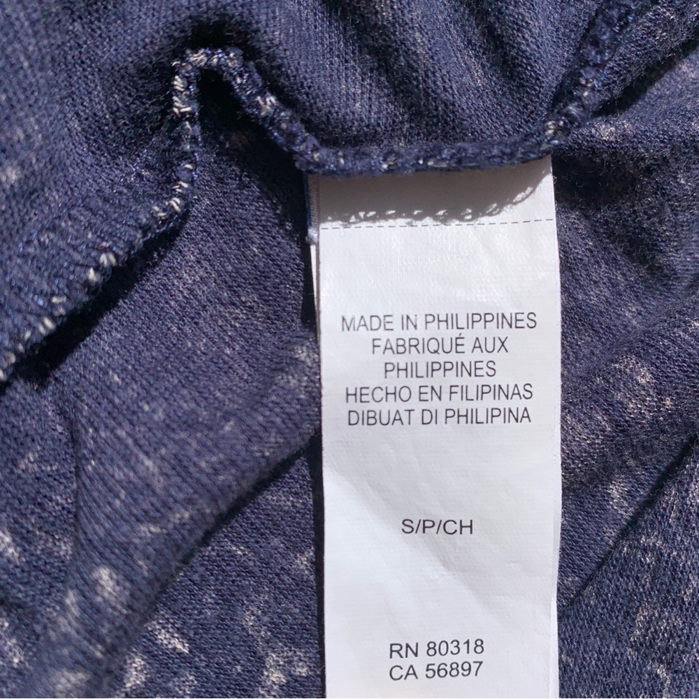 Lucky Brand Crochet Tank Top S Navy Blue Gray Paisley V Neck Sleeveless Boho - Picture 7 of 12